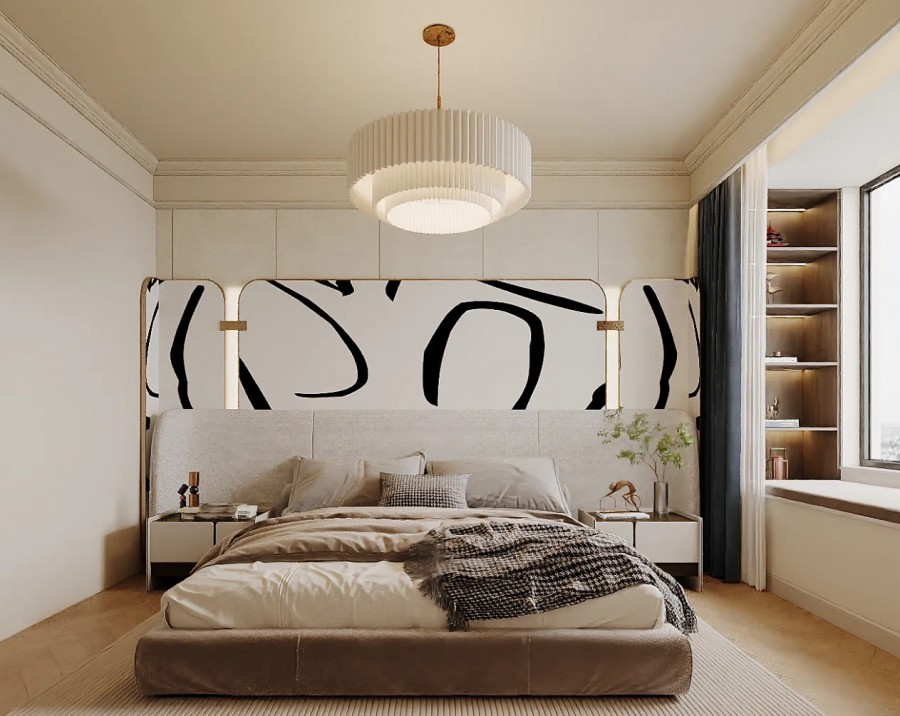 现代简约两居室卧室装修效果图