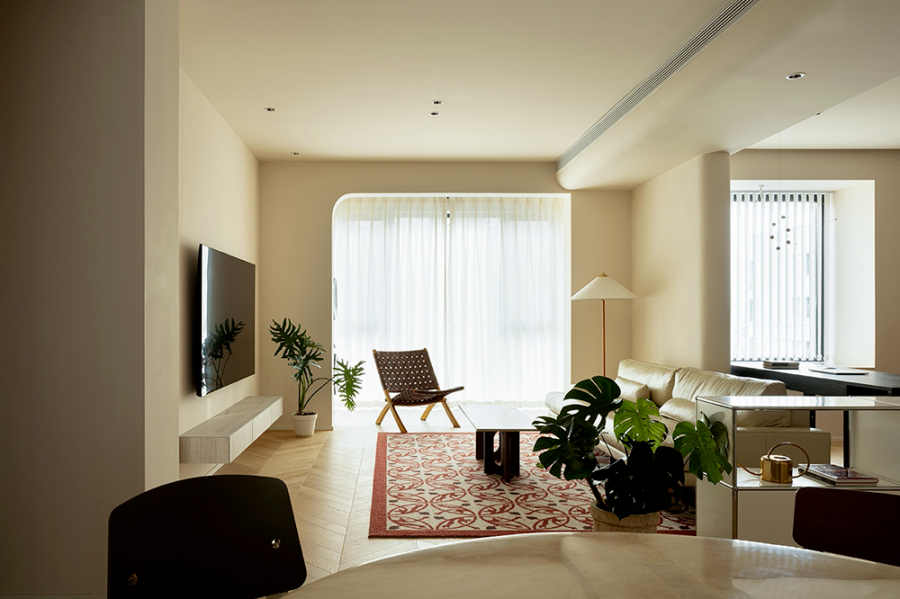 现代简约两居室客厅1装修效果图